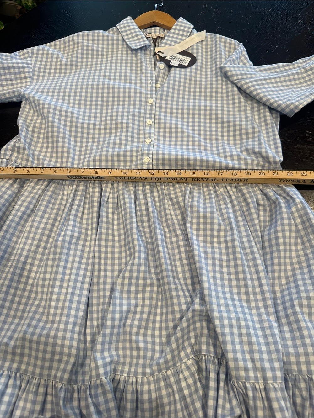 byTiMO Light Blue & White Gingham Button-Up Western Dress - Picture 15 of 16